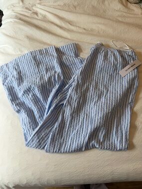 Princess Polly Blue and White Striped Pants